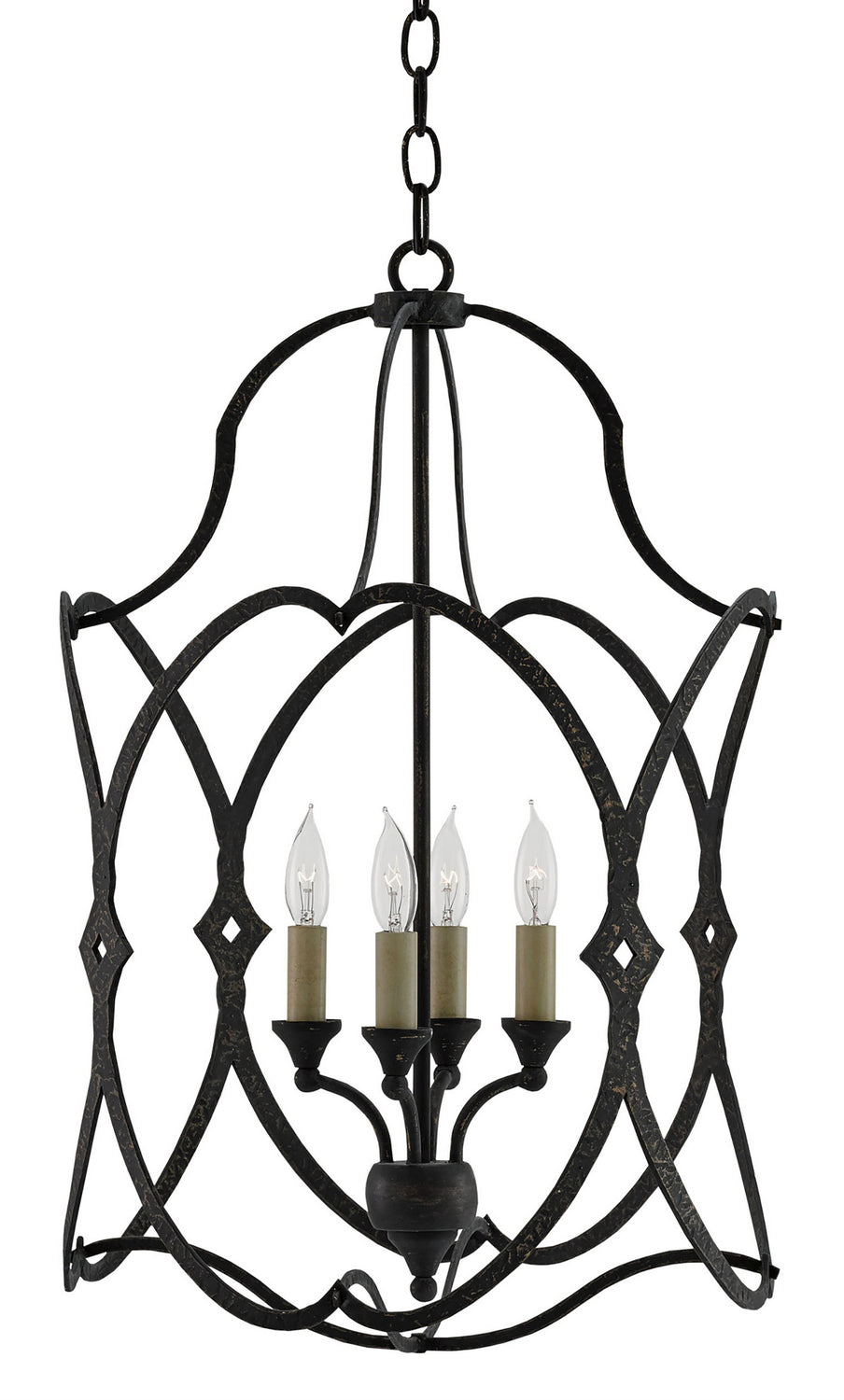 Currey and Company - 9000-0024 - Four Light Lantern - French Black