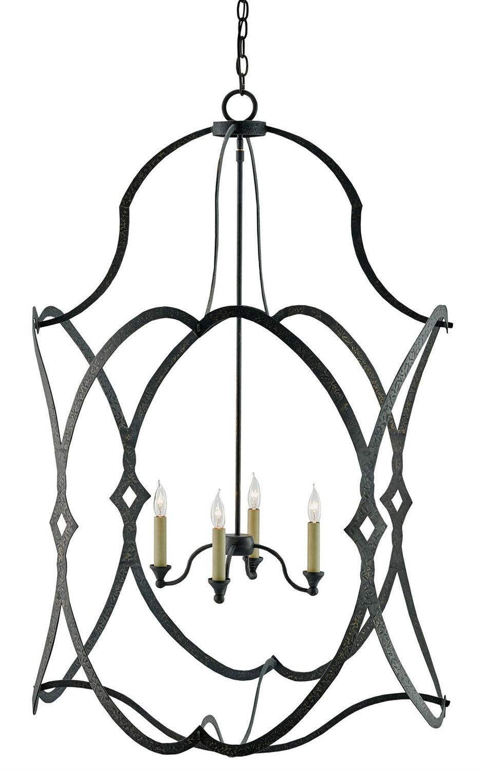 Currey and Company - 9000-0025 - Four Light Lantern - Charisma Collection - French Black
