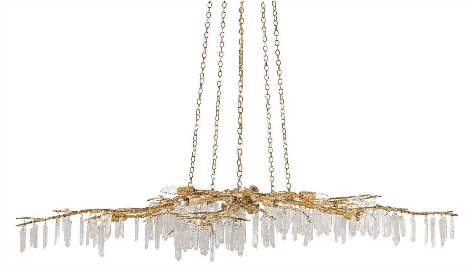 Currey and Company - 9000-0040 - Ten Light Chandelier - Washed Lucerne Gold/Natural