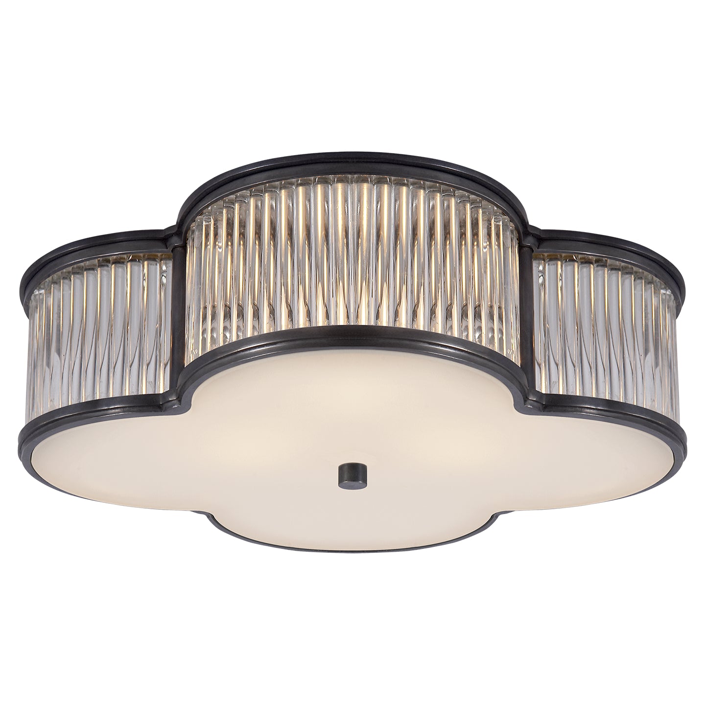 Visual Comfort Signature - AH 4015GM/CG-FG - Three Light Flush Mount - Basil - Gun Metal with Clear Glass