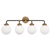 Visual Comfort Signature - S 2025HAB/BLK-WG - Four Light Bath Sconce - Bistro - Hand-Rubbed Antique Brass and Black