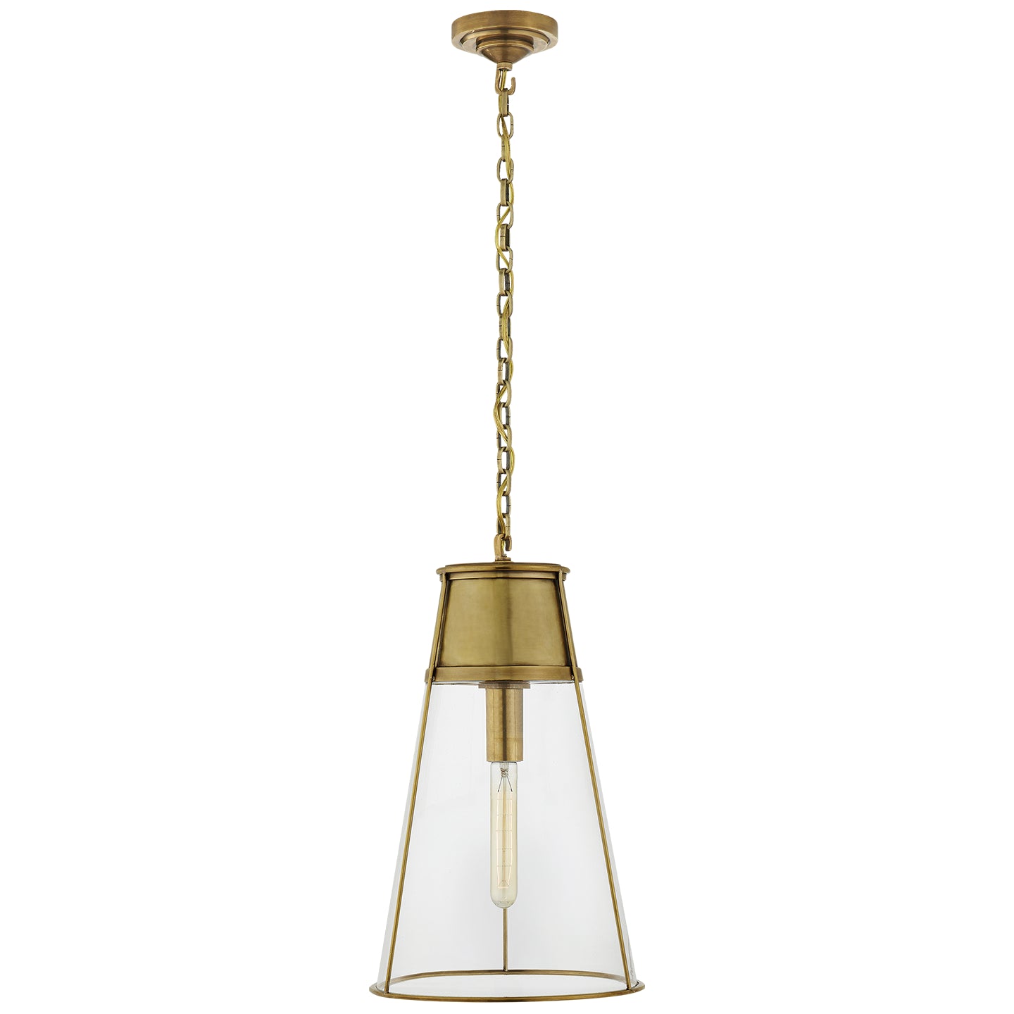 Visual Comfort Signature - TOB 5753HAB-CG - One Light Pendant - Robinson - Hand-Rubbed Antique Brass