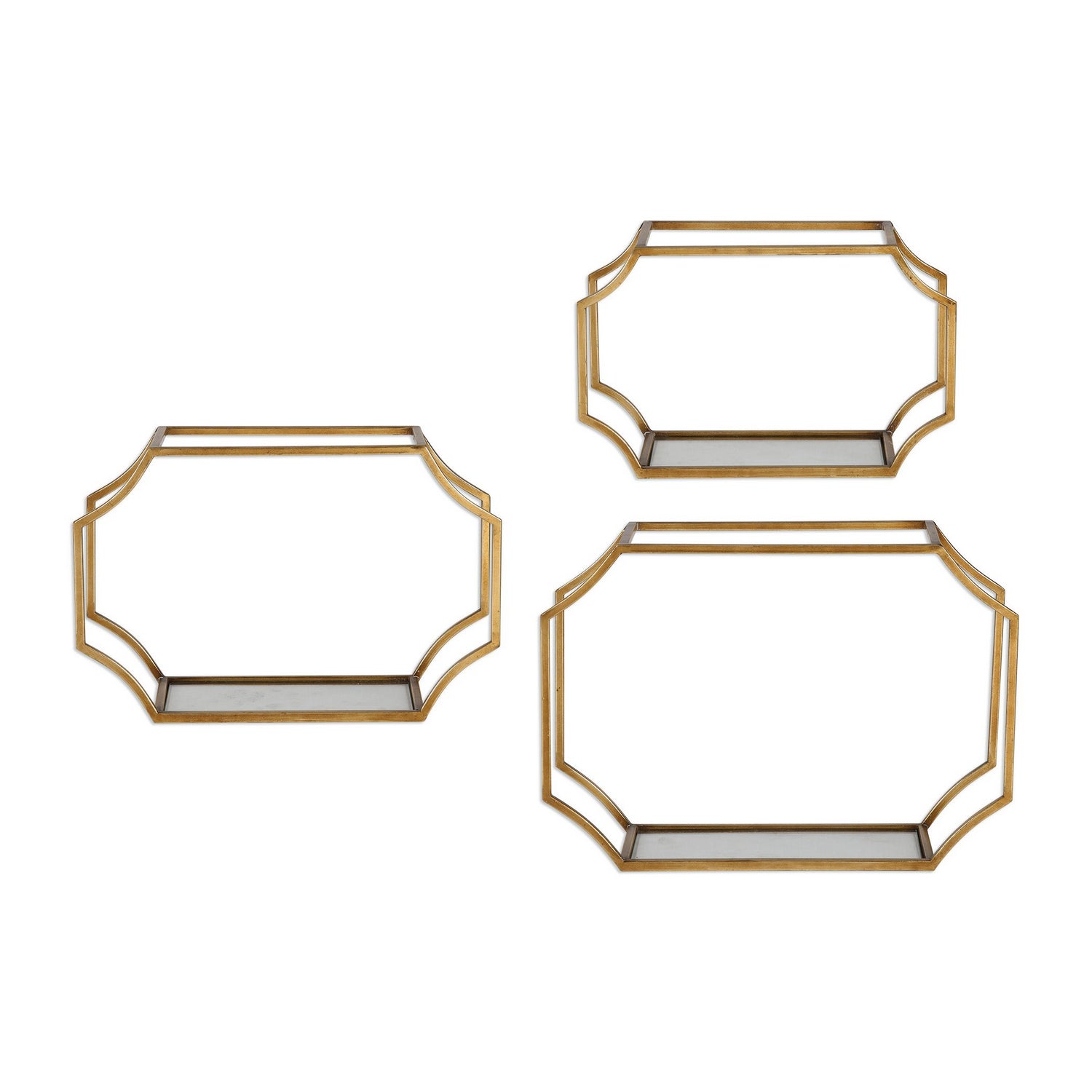 Uttermost - 04048 - Wall Shelves S/3 - Lindee - Antiqued Gold Leaf