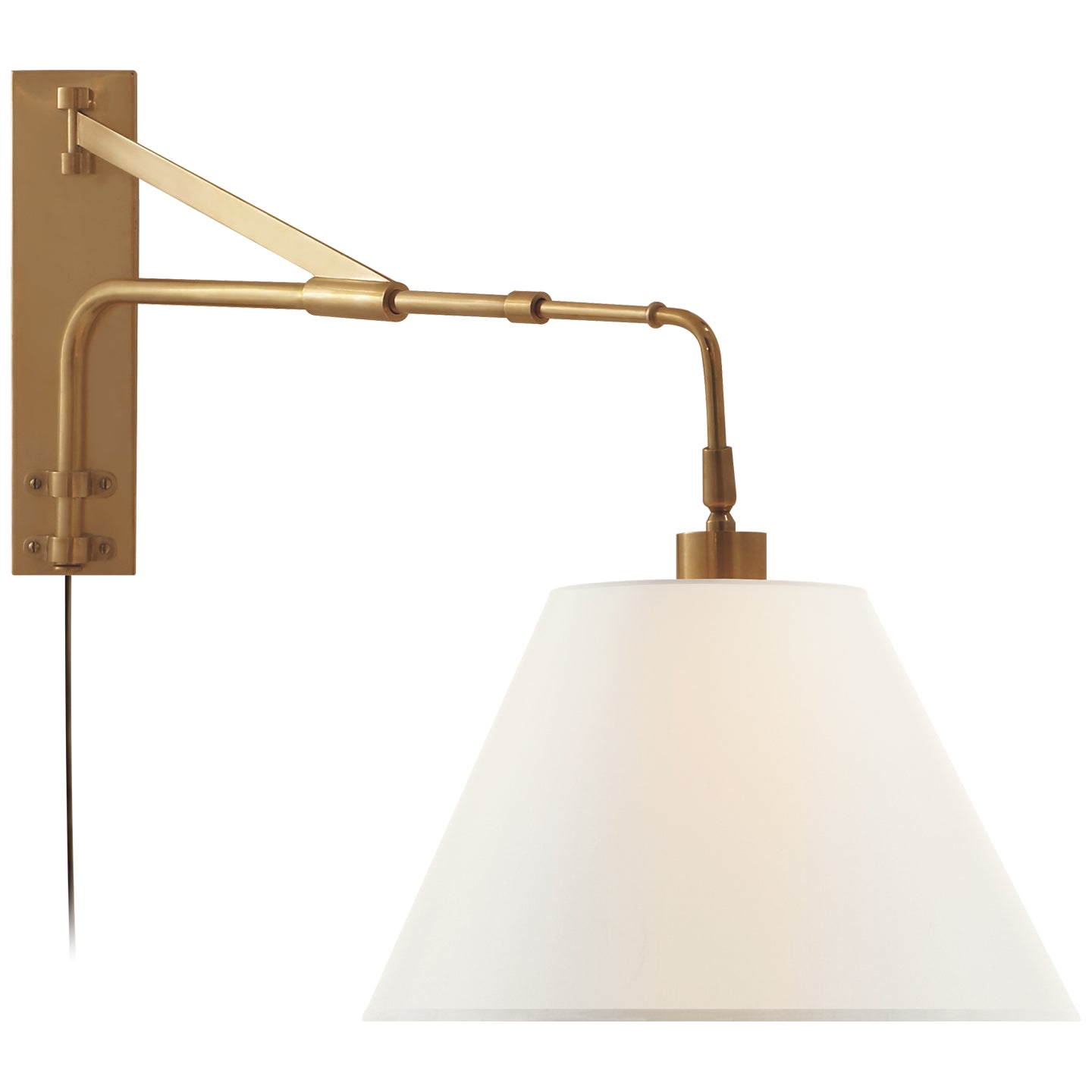 Ralph Lauren - RL 2500NB-L - One Light Swing Arm Wall Lamp - Brompton - Natural Brass