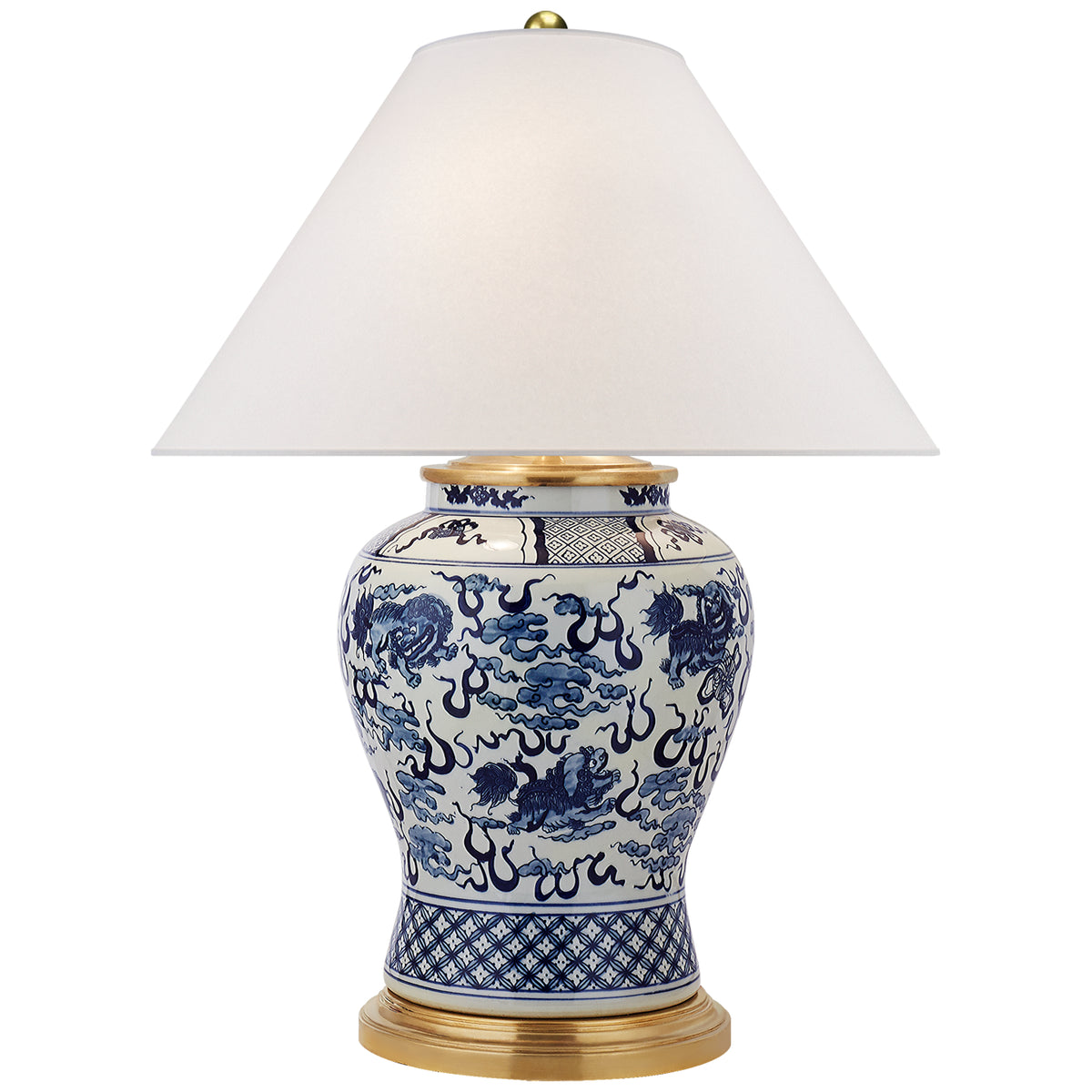 Ralph Lauren - RL 3649BW-S - Two Light Table Lamp - Foo Dog - Blue and White Porcelain
