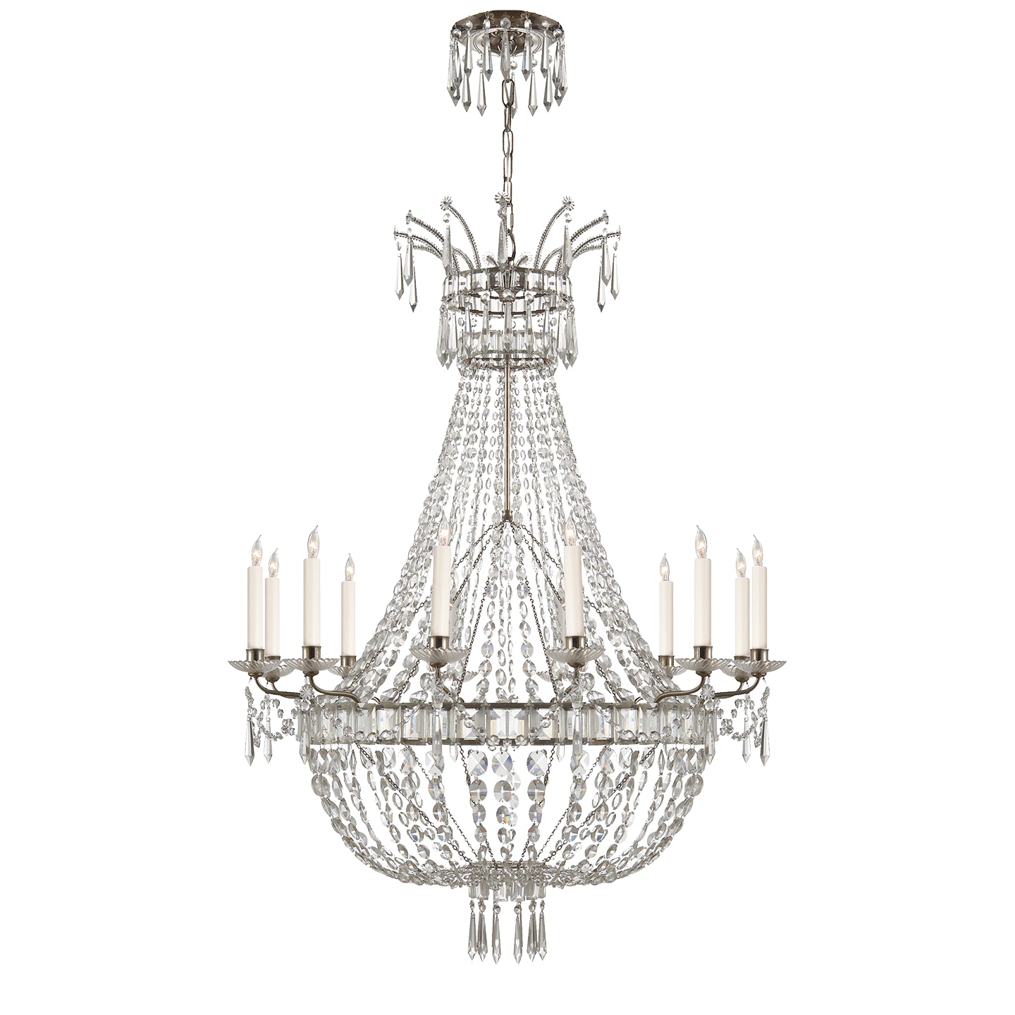Ralph Lauren - RL 5114BS - 12 Light Chandelier - Evalina - Butler's Silver