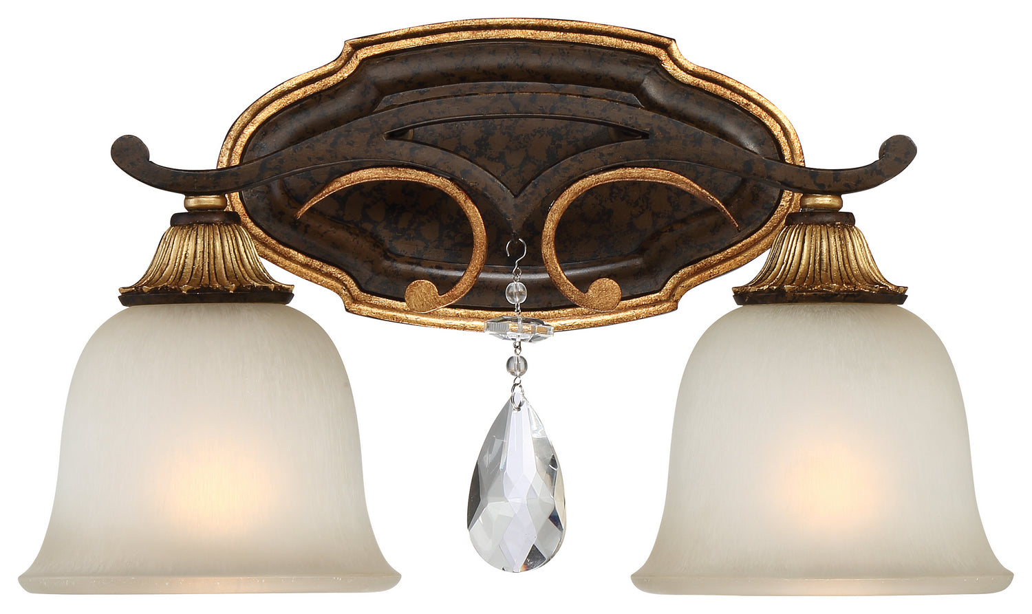 Metropolitan - N1462-652 - Two Light Bath - Chateau Nobles - Raven Bronze With Sunburst Gold Leaf Highlights