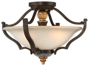 Metropolitan - N6450-652 - Three Light Semi Flush Mount - Chateau Nobles - Raven Bronze With Sunburst Gold Leaf Highlights