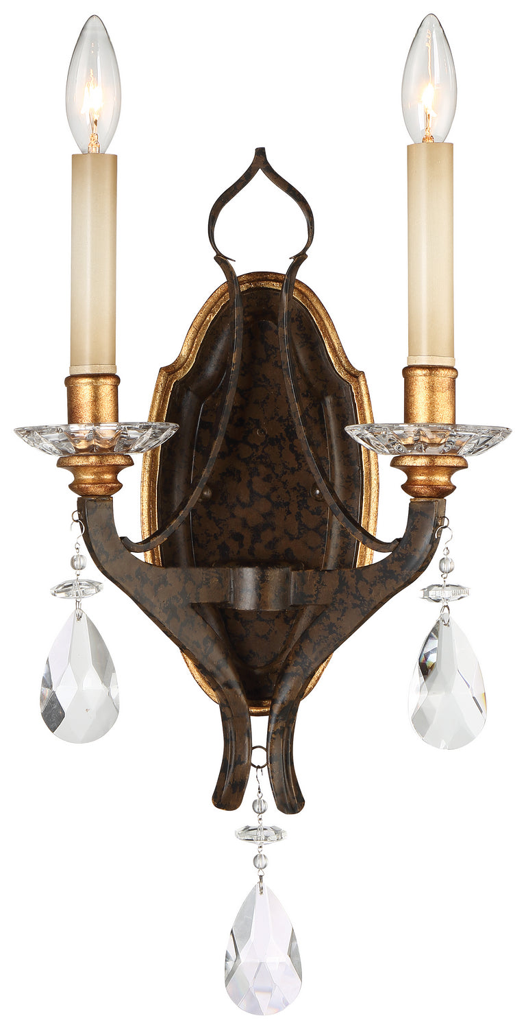 Metropolitan - N6452-652 - Two Light Wall Sconce - Chateau Nobles - Raven Bronze With Sunburst Gold Leaf Highlights