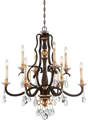 Metropolitan - N6459-652 - Ten Light Chandelier - Chateau Nobles - Raven Bronze With Sunburst Gold Leaf Highlights
