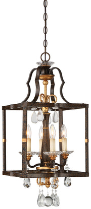 Metropolitan - N6463-652 - Four Light Pendant - Chateau Nobles - Raven Bronze With Sunburst Gold Leaf Highlights