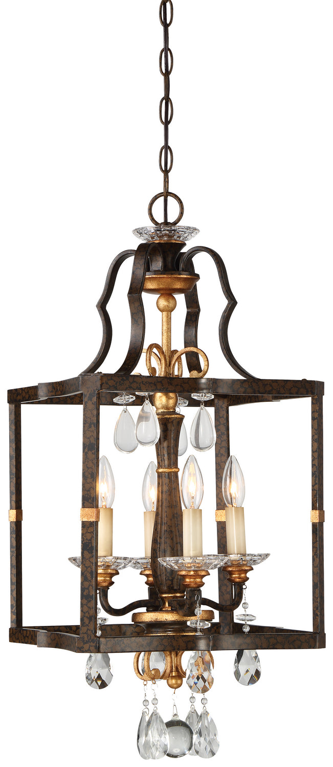 Metropolitan - N6463-652 - Four Light Pendant - Chateau Nobles - Raven Bronze With Sunburst Gold Leaf Highlights