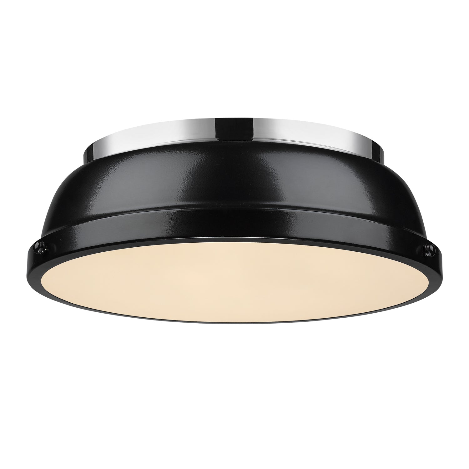 Golden - 3602-14 CH-BK - Two Light Flush Mount - Duncan - Chrome