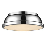 Golden - 3602-14 CH-CH - Two Light Flush Mount - Duncan - Chrome