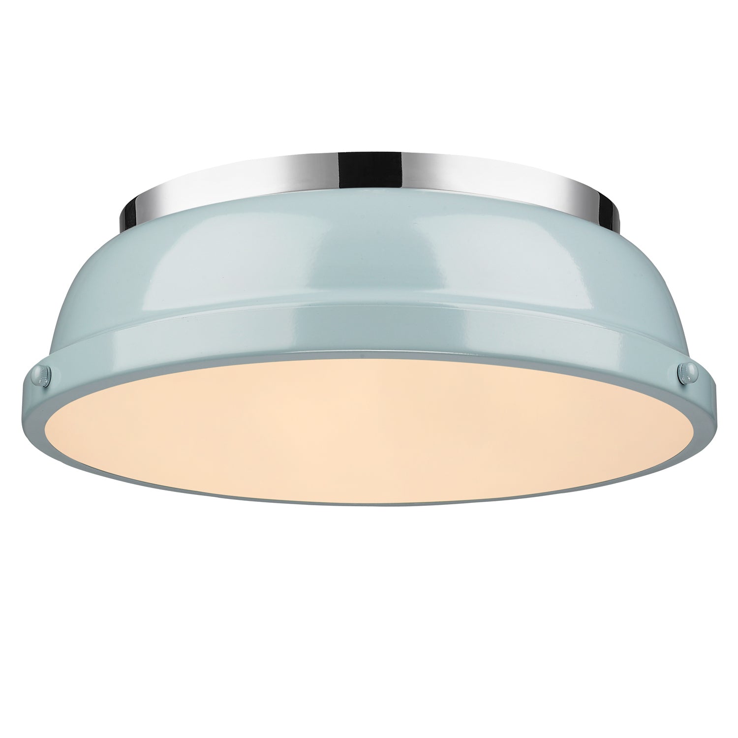 Golden - 3602-14 CH-SF - Two Light Flush Mount - Duncan - Chrome