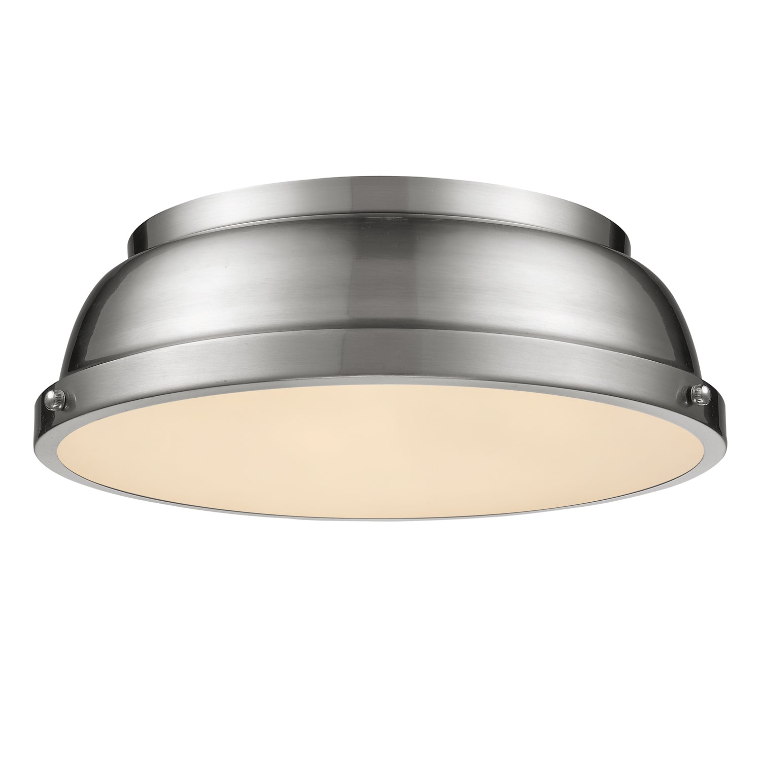 Golden - 3602-14 PW-PW - Two Light Flush Mount - Duncan - Pewter