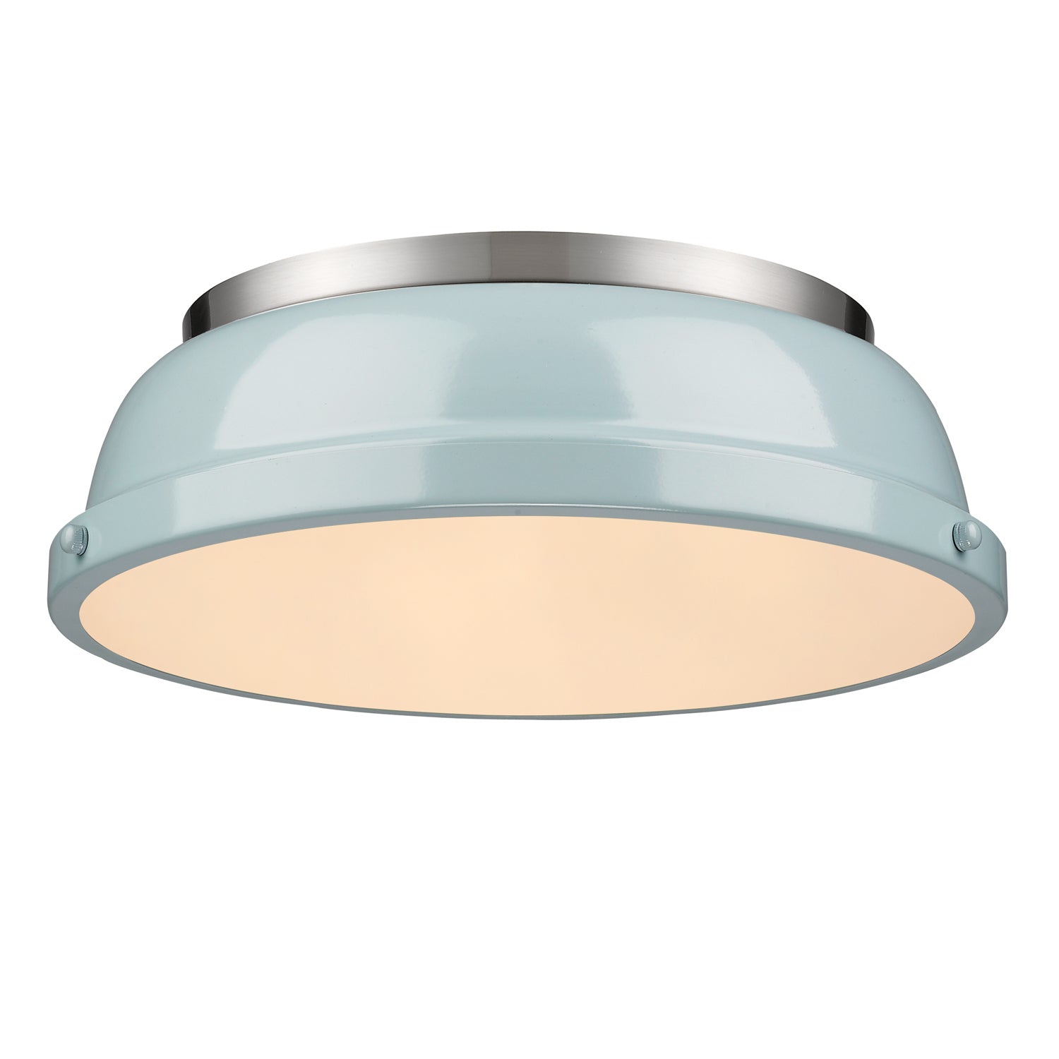 Golden - 3602-14 PW-SF - Two Light Flush Mount - Duncan - Pewter