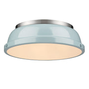 Golden - 3602-14 PW-SF - Two Light Flush Mount - Duncan - Pewter