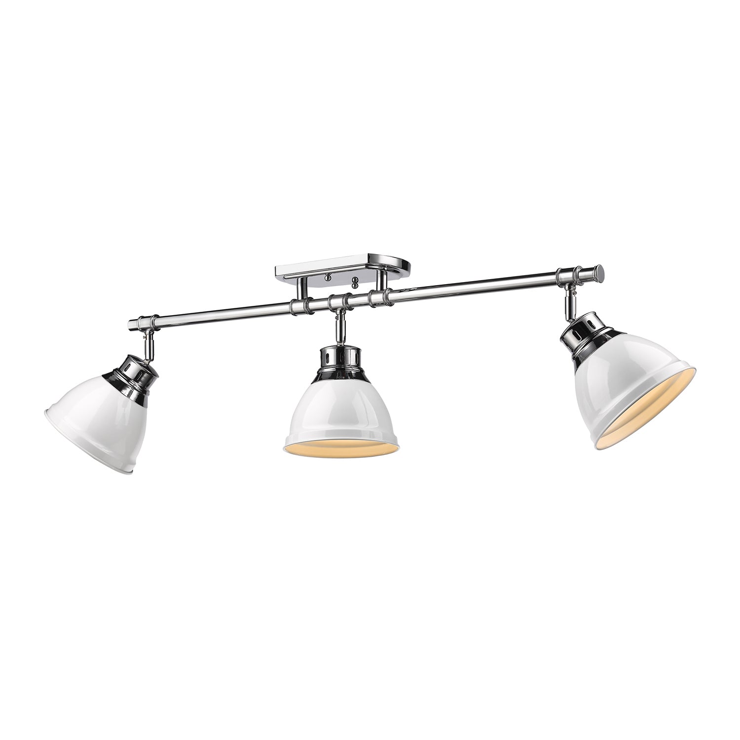 Golden - 3602-3SF CH-WH - Three Light Semi-Flush Mount - Duncan - Chrome