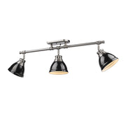 Golden - 3602-3SF PW-BK - Three Light Semi-Flush Mount - Duncan - Pewter