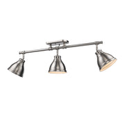 Golden - 3602-3SF PW-PW - Three Light Semi-Flush Mount - Duncan - Pewter