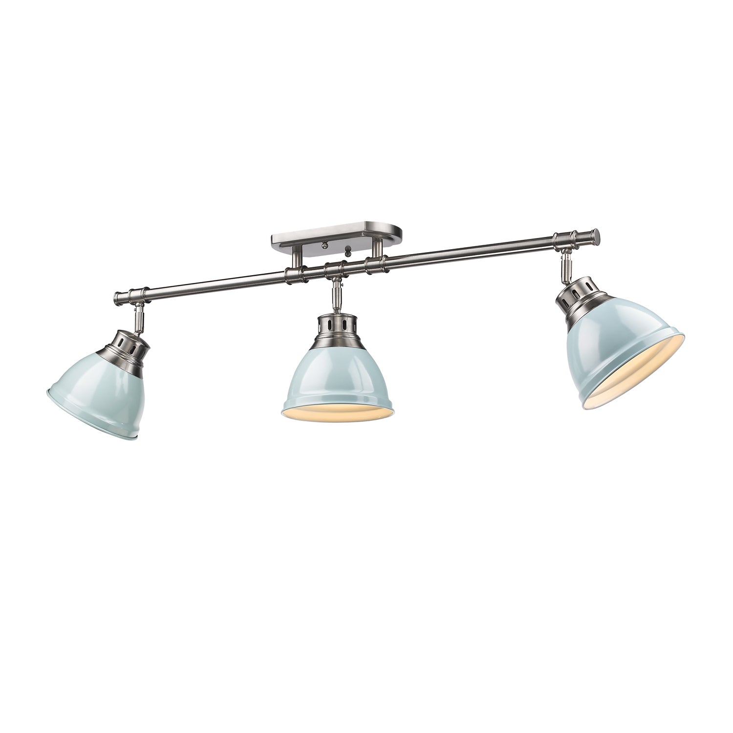 Golden - 3602-3SF PW-SF - Three Light Semi-Flush Mount - Duncan - Pewter