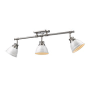 Golden - 3602-3SF PW-WH - Three Light Semi-Flush Mount - Duncan - Pewter