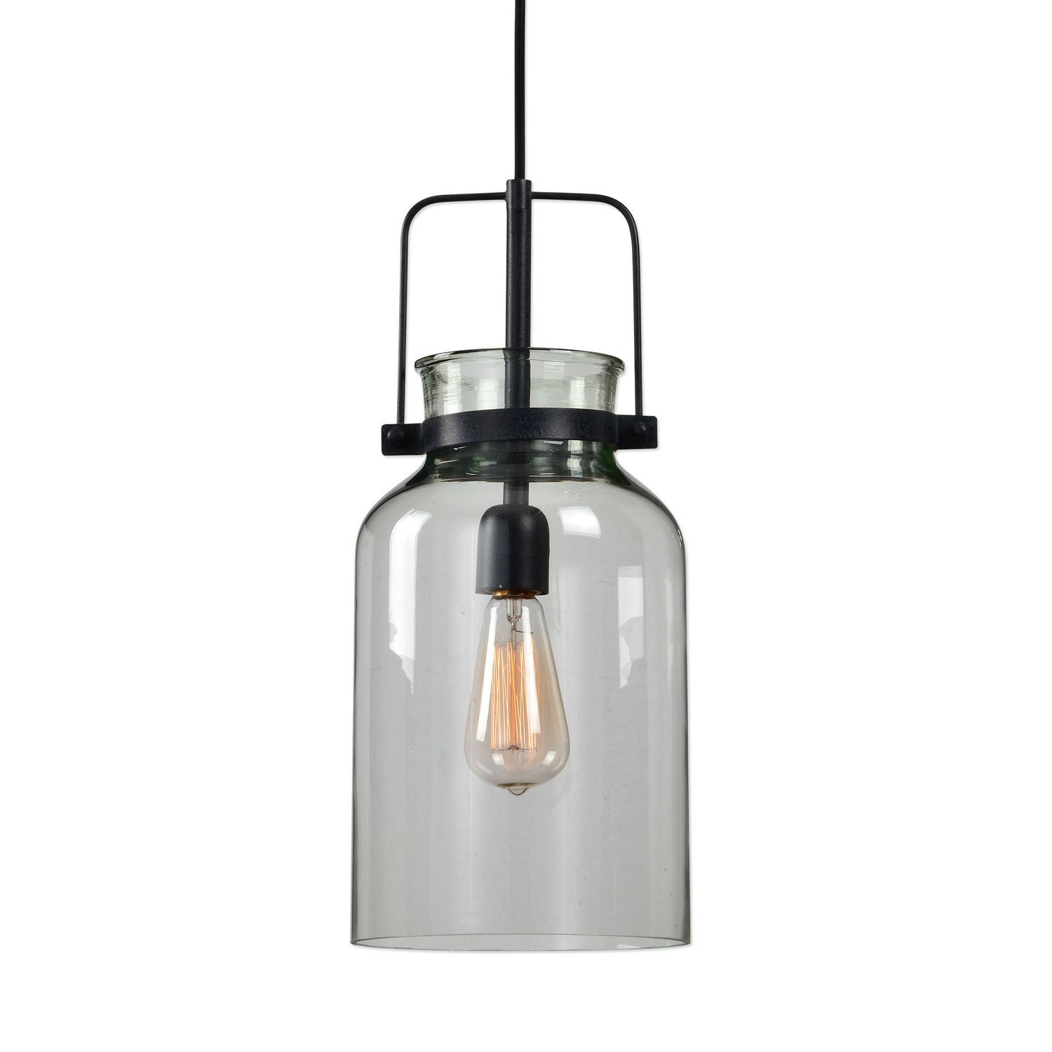 Uttermost - 22101 - One Light Mini Pendant - Lansing - Textured Black