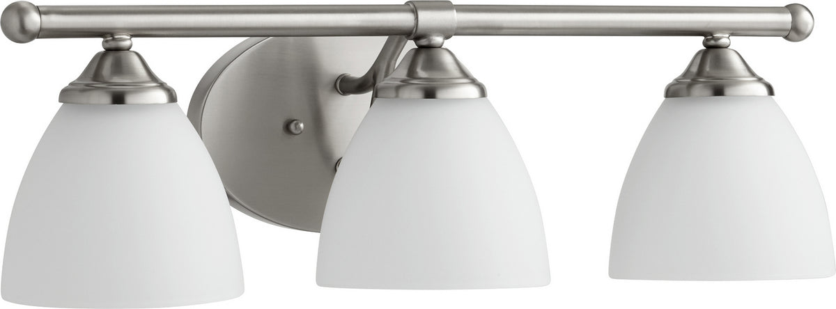 Quorum - 5150-3-65 - Three Light Vanity - Brooks - Satin Nickel|Satin Opal