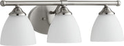 Quorum - 5150-3-65 - Three Light Vanity - Brooks - Satin Nickel|Satin Opal