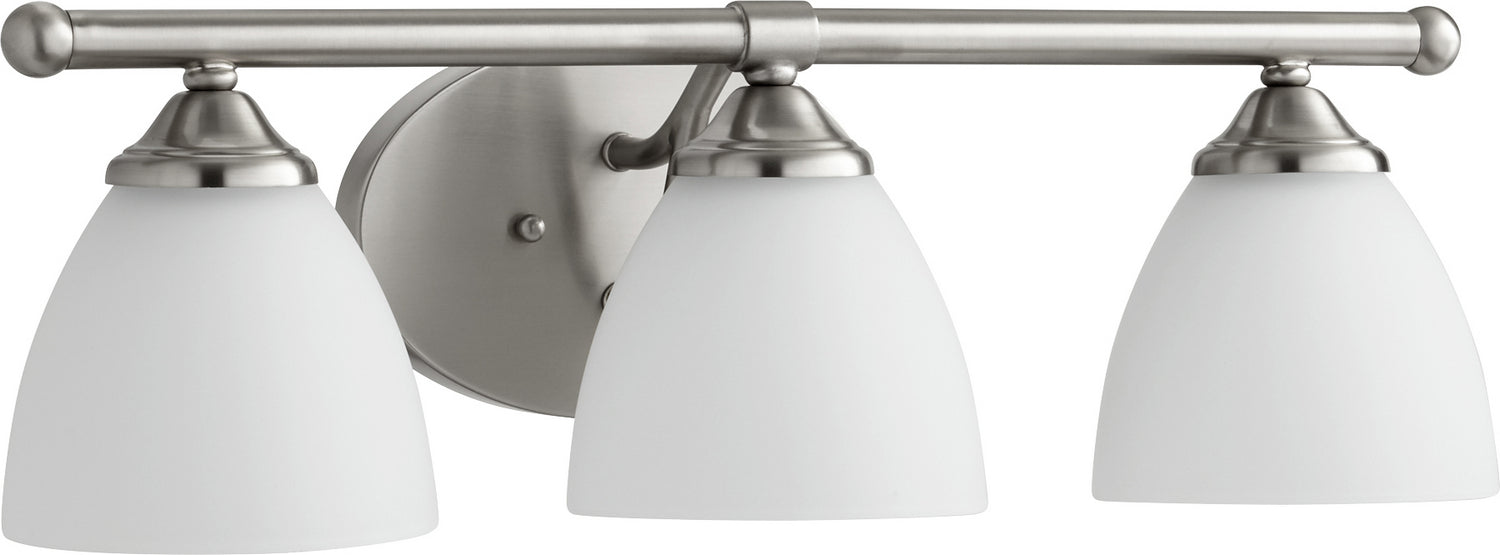 Quorum - 5150-3-65 - Three Light Vanity - Brooks - Satin Nickel|Satin Opal