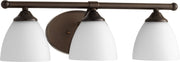 Quorum - 5150-3-86 - Three Light Vanity - Brooks - Oiled Bronze|Satin Opal