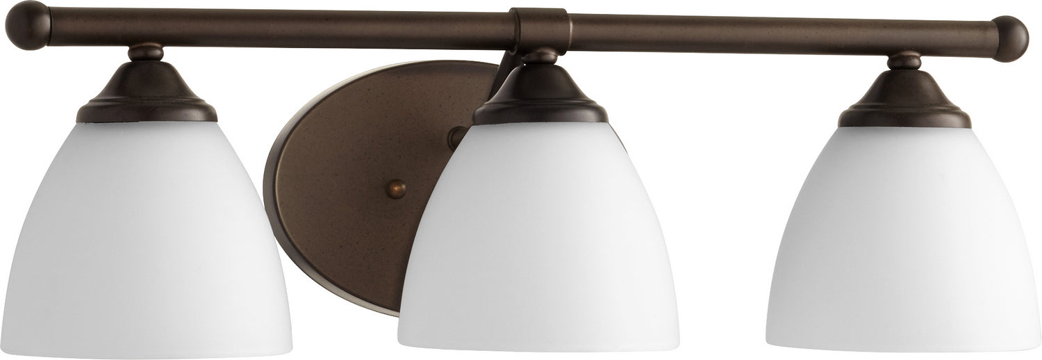 Quorum - 5150-3-86 - Three Light Vanity - Brooks - Oiled Bronze|Satin Opal