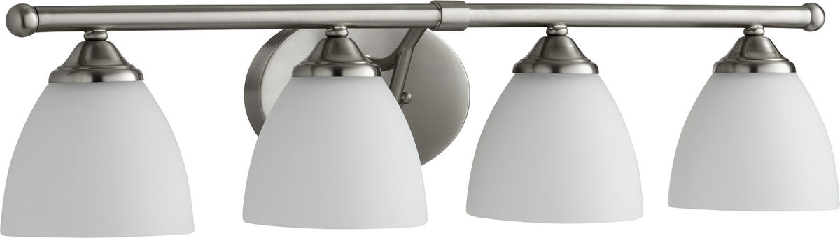 Quorum - 5150-4-65 - Four Light Vanity - Brooks - Satin Nickel|Satin Opal