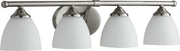 Quorum - 5150-4-65 - Four Light Vanity - Brooks - Satin Nickel|Satin Opal