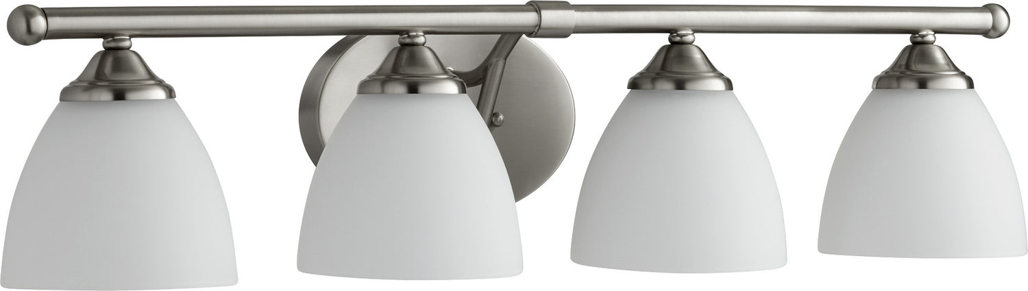 Quorum - 5150-4-65 - Four Light Vanity - Brooks - Satin Nickel|Satin Opal