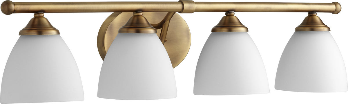 Quorum - 5150-4-80 - Four Light Vanity - Brooks - Aged Brass|Satin Opal