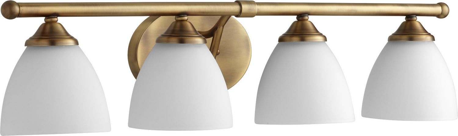 Quorum - 5150-4-80 - Four Light Vanity - Brooks - Aged Brass|Satin Opal