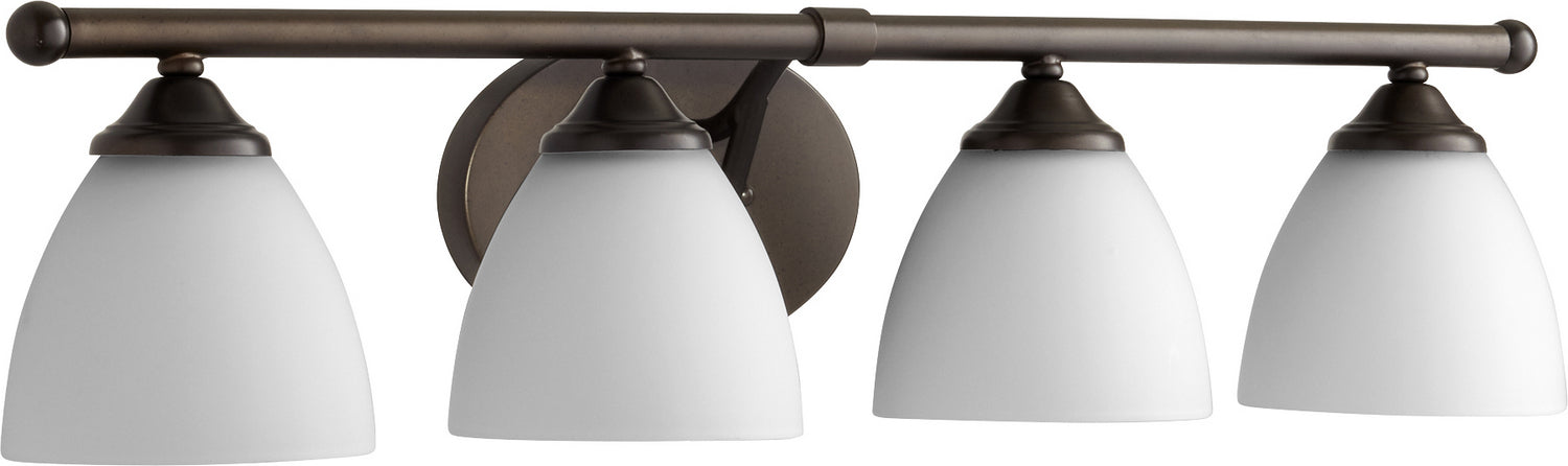 Quorum - 5150-4-86 - Four Light Vanity - Brooks - Oiled Bronze|Satin Opal