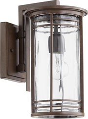Quorum - 7916-7-186 - One Light Outdoor Lantern - Larson - Oiled Bronze|Clear Hammered Glass