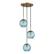 Hudson Valley - 2033-AGB-BL - Three Light Pendant - Rousseau - Aged Brass
