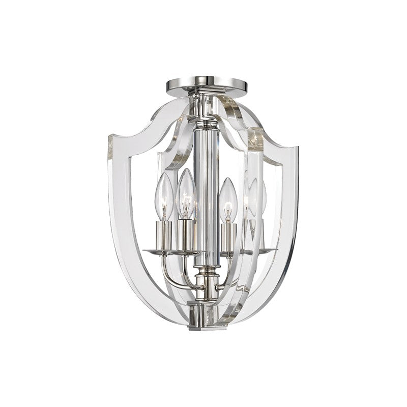 Hudson Valley - 6500-PN - Four Light Semi Flush Mount - Arietta - Polished Nickel