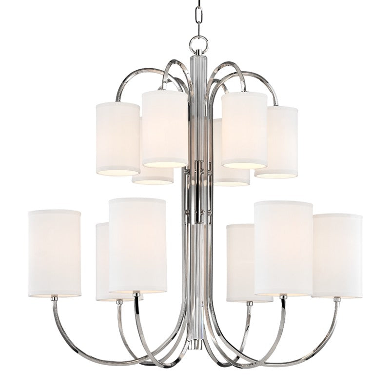 Hudson Valley - 9112-PN - 12 Light Chandelier - Junius - Polished Nickel