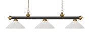 Z-Lite - 200-3BRZ+SG-AWL14 - Three Light Billiard - Riviera - Bronze / Satin Gold