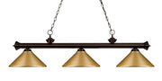 Z-Lite - 200-3BRZ-MSG - Three Light Billiard - Riviera - Bronze