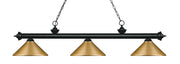 Z-Lite - 200-3MB-MSG - Three Light Billiard - Riviera - Matte Black