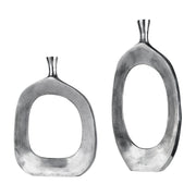 Uttermost - 20187 - Vases, S/2 - Cierra - Textured Nickel