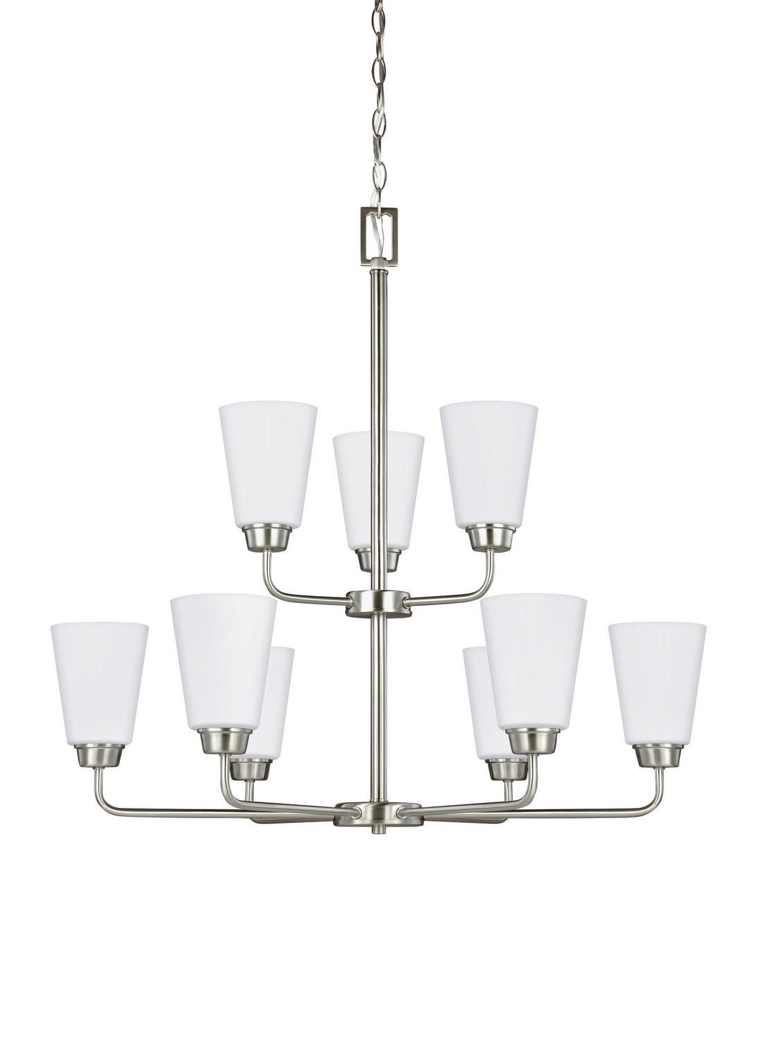 Generation Lighting - 3115209-962 - Nine Light Chandelier - Kerrville - Brushed Nickel