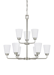 Generation Lighting - 3115209-962 - Nine Light Chandelier - Kerrville - Brushed Nickel