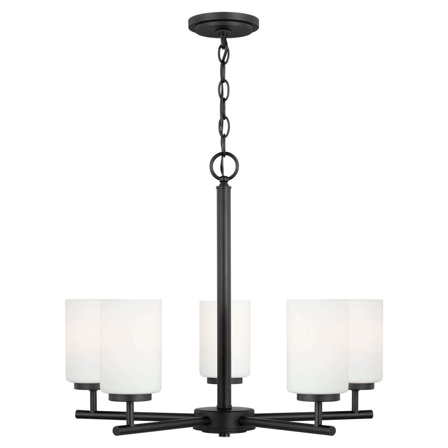 Generation Lighting - 31161EN3-112 - Five Light Chandelier - Oslo - Midnight Black